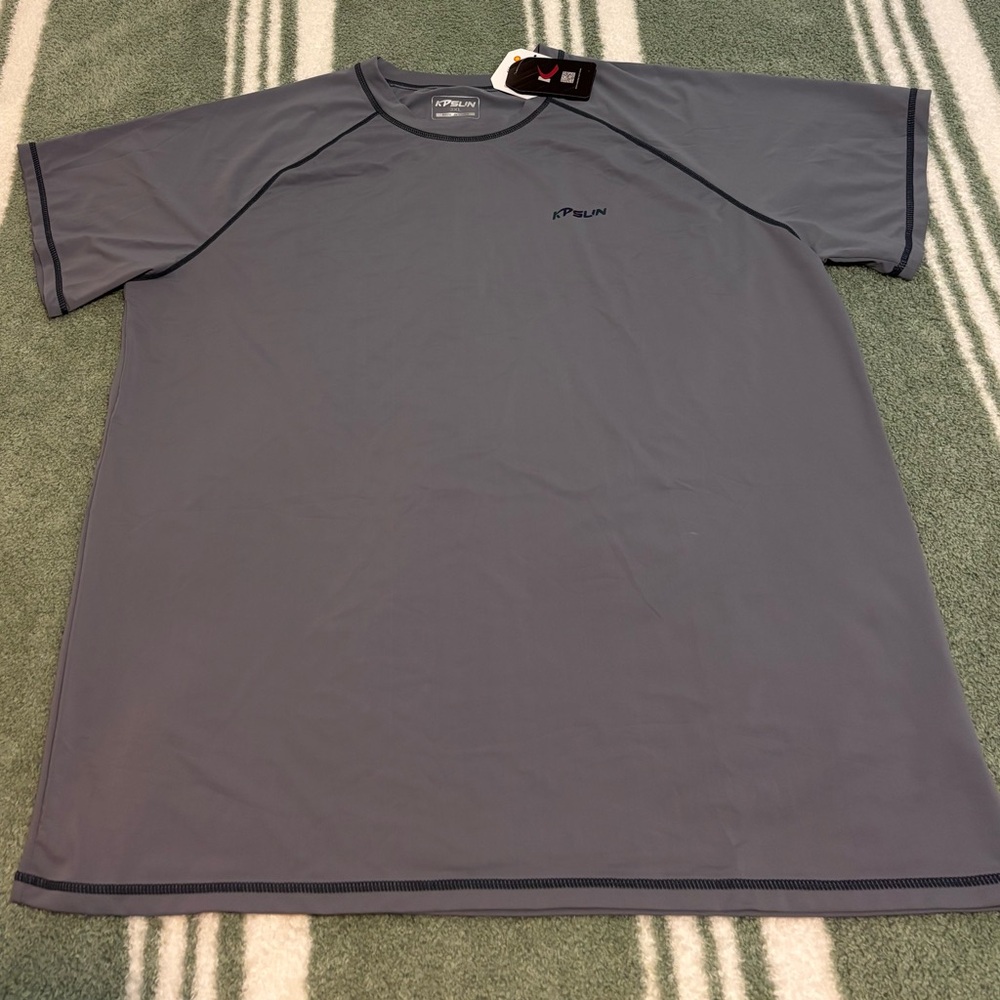 KP Sun 3XL Men’s Gray/Lavender Shade Athletic Swim Shirt